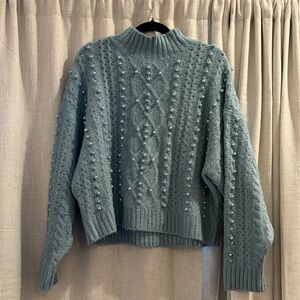 Fate Women's Textured Knit Sweater - Teal